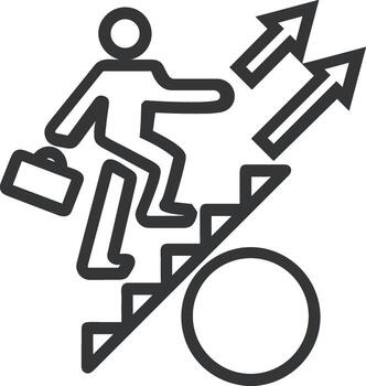 Growth business icon symbol vector image. Illustration of the progress outline infographic strategy  development design image