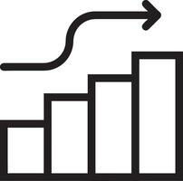 Growth business icon symbol vector image. Illustration of the progress outline infographic strategy  development design image