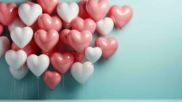 multicolor festivo hermosa amor globos para San Valentín día foto