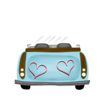 vintage wedding car illustration png