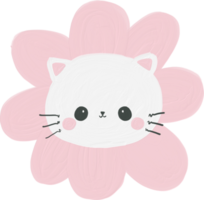minou chaton chat blanc Couleur émotion logo autocollant pour des gamins png