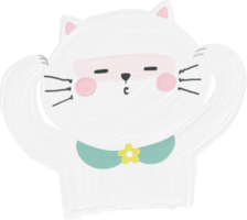 Kitty Kitten Cat white color emotion logo sticker for kids png