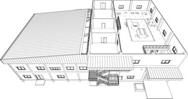 3d ilustración de industrial edificio vector