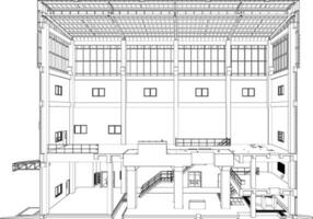 3d ilustración de industrial edificio vector