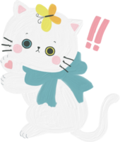 Kitty Kitten Cat white color emotion logo sticker for kids png