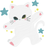 Kitty Kitten Cat white color emotion logo sticker for kids png