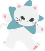 Kitty Kitten Cat white color emotion logo sticker for kids png
