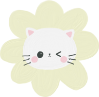 Kitty Kitten Cat white color emotion logo sticker for kids png