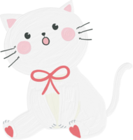 gatito gatito gato blanco color emoción logo pegatina para niños png