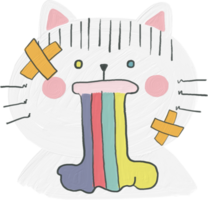 Kitty Kitten Cat white color emotion logo sticker for kids png