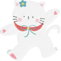 pot katje kat wit kleur emotie logo sticker voor kinderen png