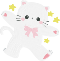 gatinha gatinho gato branco cor emoção logotipo adesivo para crianças png