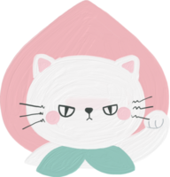 pott kattunge katt vit Färg känsla logotyp klistermärke för barn png