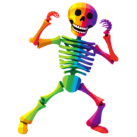 skeleton moving rainbow ai generative png