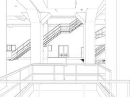 3d ilustración de industrial edificio vector