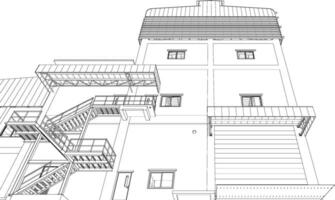 3d ilustración de industrial edificio vector