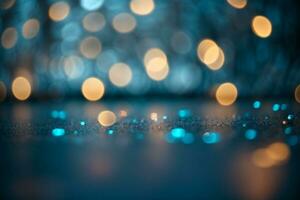 Bokeh Blue Background. AI generated photo