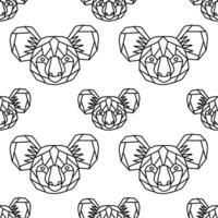 Outline Koala Seamless pattern. Hand drawn line art style vector illustration isolated on white background. Template or background for Textile, Print. Animal protect campagne.