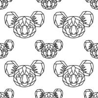 Outline Koala Seamless pattern. Hand drawn line art style vector illustration isolated on white background. Template or background for Textile, Print. Animal protect campagne.