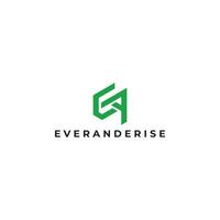 resumen letra ea o ae empresa vinculado letra logo en verde color aislado en un blanco antecedentes aplicado para negocio y consultante empresa logo diseño inspiración modelo vector