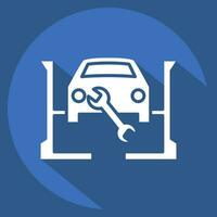 Icon Service. related to Car ,Automotive symbol. long shadow style. simple design editable. simple illustration vector