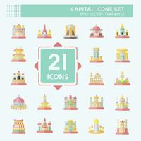 Icon Set Capital. related to Capital symbol. flat style. simple design editable. simple illustration vector