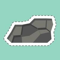 Sticker line cut Coal. related to Mining symbol. simple design editable. simple illustration vector