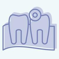 Icon Toothache. related to Body Ache symbol. two tone style. simple design editable. simple illustration vector