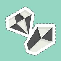 Sticker line cut Gemstone. related to Mining symbol. simple design editable. simple illustration vector