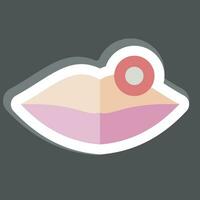 Sticker Lip. related to Body Ache symbol. simple design editable. simple illustration vector