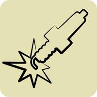 Icon Spark Plug. related to Car ,Automotive symbol. hand drawn style. simple design editable. simple illustration vector