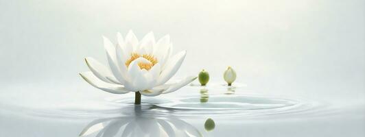 Zen flower lotus in water. AI generated photo