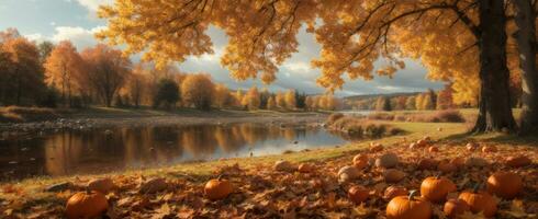 autumn scene. AI generated photo