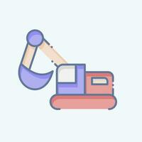 Icon Excavator. related to Mining symbol. doodle style. simple design editable. simple illustration vector