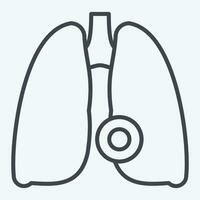 Icon Lung Disease. related to Body Ache symbol. line style. simple design editable. simple illustration vector