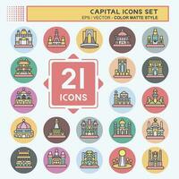 Icon Set Capital. related to Capital symbol. color mate style. simple design editable. simple illustration vector