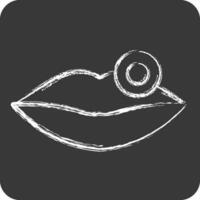 Icon Lip. related to Body Ache symbol. chalk Style. simple design editable. simple illustration vector