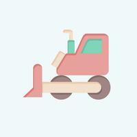 Icon Bulldozer. related to Mining symbol. flat style. simple design editable. simple illustration vector