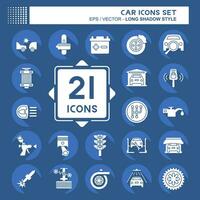 Icon Set Car. related to Car ,Automotive symbol. long shadow style. simple design editable. simple illustration vector