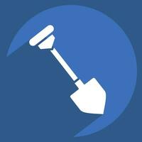 Icon Shovel. related to Mining symbol. long shadow style. simple design editable. simple illustration vector