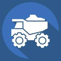 Icon Truck. related to Mining symbol. long shadow style. simple design editable. simple illustration vector