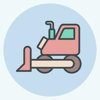 Icon Bulldozer. related to Mining symbol. color mate style. simple design editable. simple illustration vector