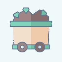 Icon Mining Cart. related to Mining symbol. doodle style. simple design editable. simple illustration vector
