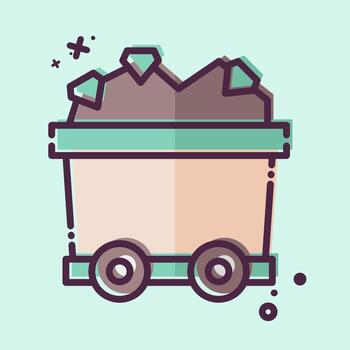 Icon Mining Cart. related to Mining symbol. MBE style. simple design editable. simple illustration vector