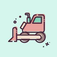 Icon Bulldozer. related to Mining symbol. MBE style. simple design editable. simple illustration vector