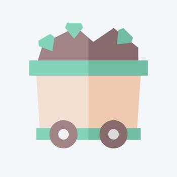 Icon Mining Cart. related to Mining symbol. flat style. simple design editable. simple illustration vector
