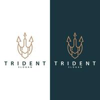 Neptune Poseidon Trident Logo, Spear Simple Vintage Template Design vector