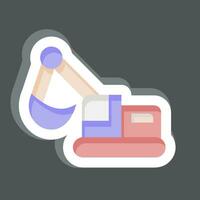 Sticker Excavator. related to Mining symbol. simple design editable. simple illustration vector