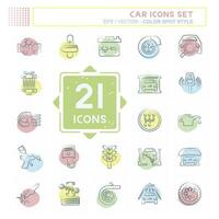 Icon Set Car. related to Car ,Automotive symbol. Color Spot Style. simple design editable. simple illustration vector