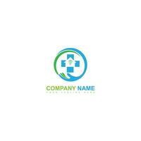 medical logo template and connect medical logo vector